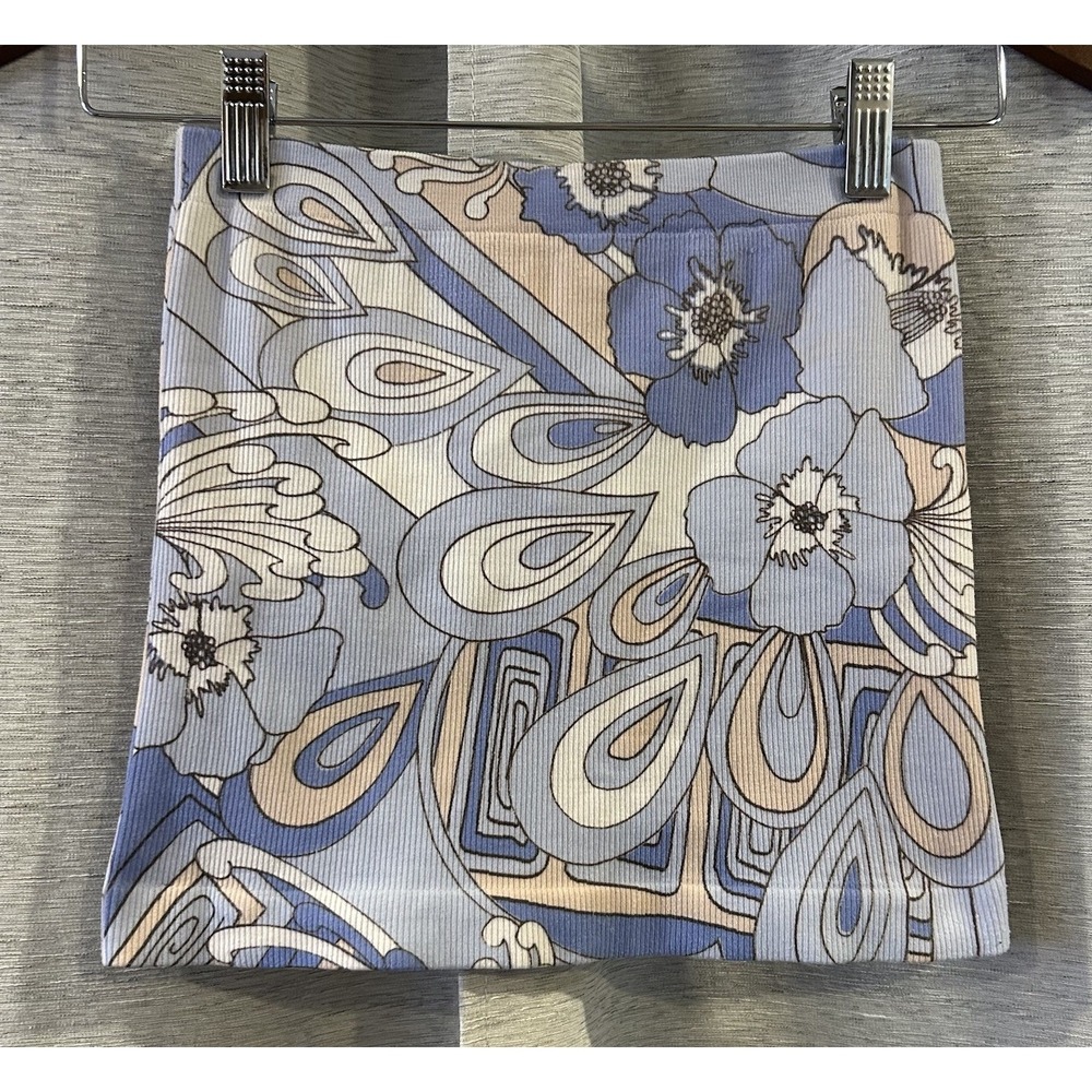 Bebe Tube top P/S women Blue‎ Floral Design Made in USA